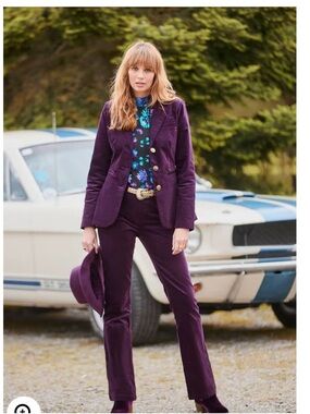 Purple Velvet 16w Tailored Suit - Women